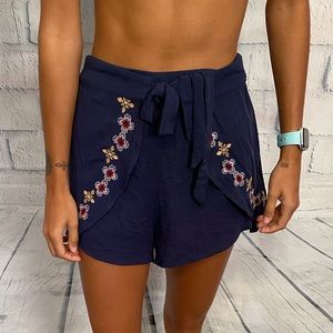 NWT Navy Wrap Shorts